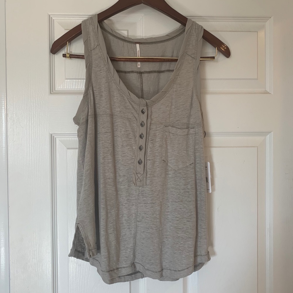 NWT gray free people button up tank